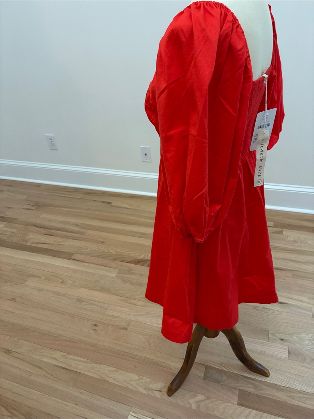 saltwater LUXE Red Puff-Sleeve Square-Neck Mini Dress - Picture 6 of 7
